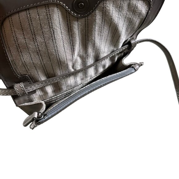 Frye Melissa Ice Gray Clutch Crossbody Versatile Leather Shoulder Bag Western - Picture 9 of 9